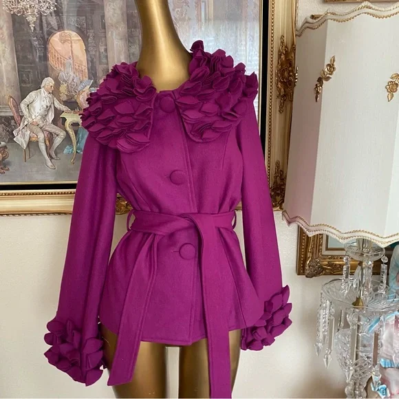 Feratelli Rosettes Fuchsia Coat - Picture 9 of 9